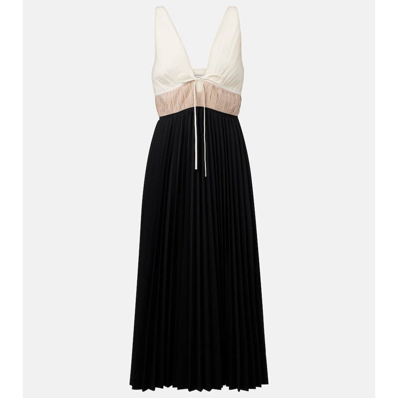 Simkhai Stephanie pleated poplin midi dress