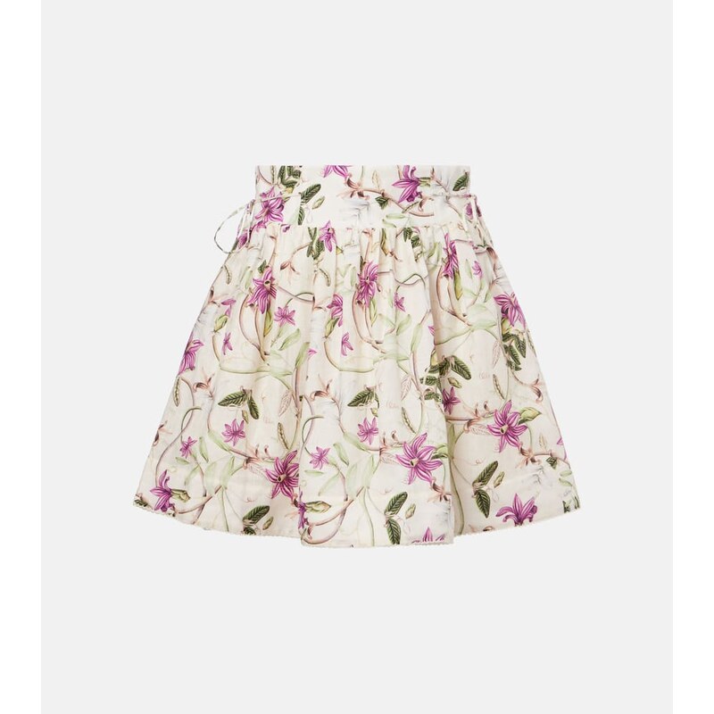 Agua by Agua Bendita Floral linen miniskirt