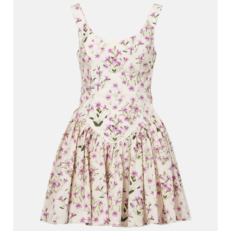 Agua by Agua Bendita Pluma floral cotton minidress