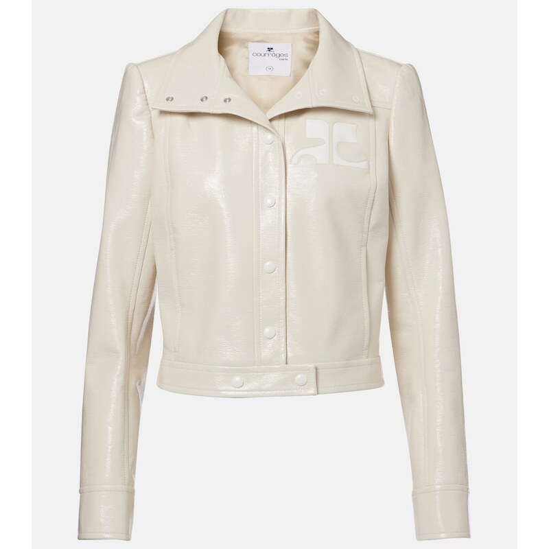 Courrèges Logo faux leather jacket