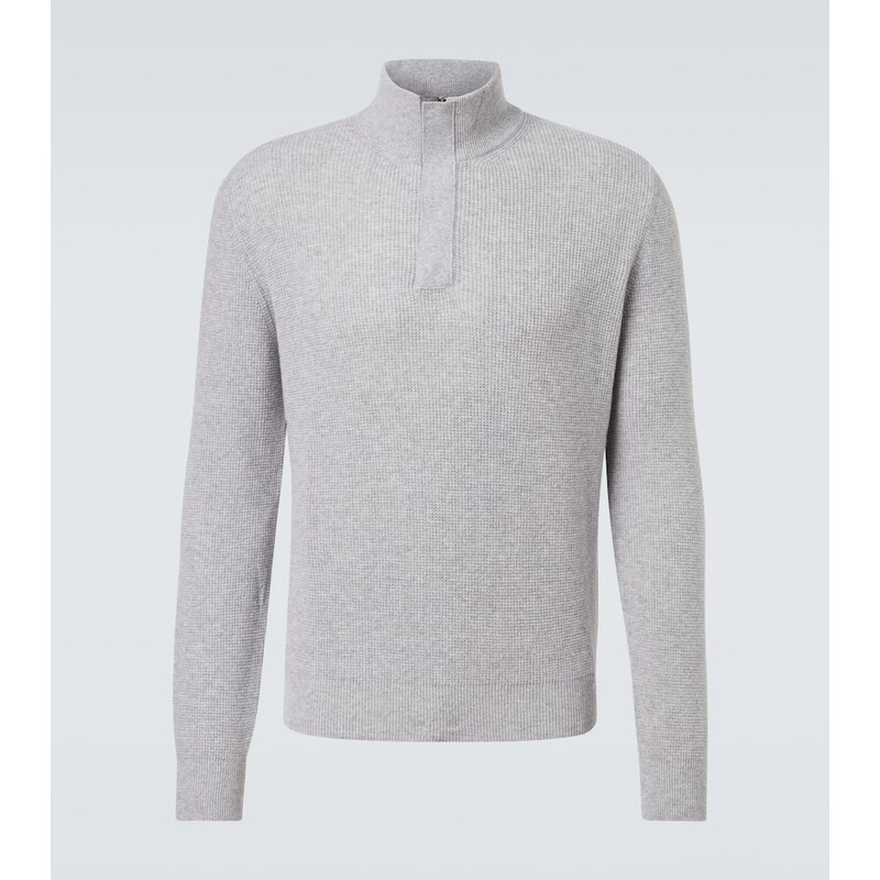 Canali Waffle-knit wool and cashmere sweater