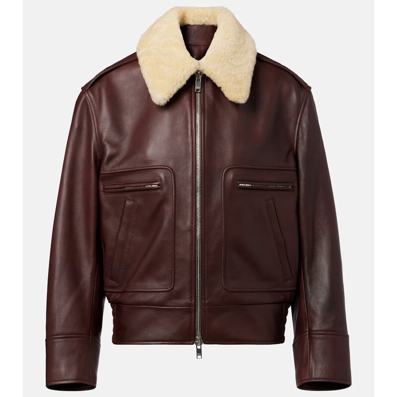 Bottega Veneta Shearling-trimmed leather jacket