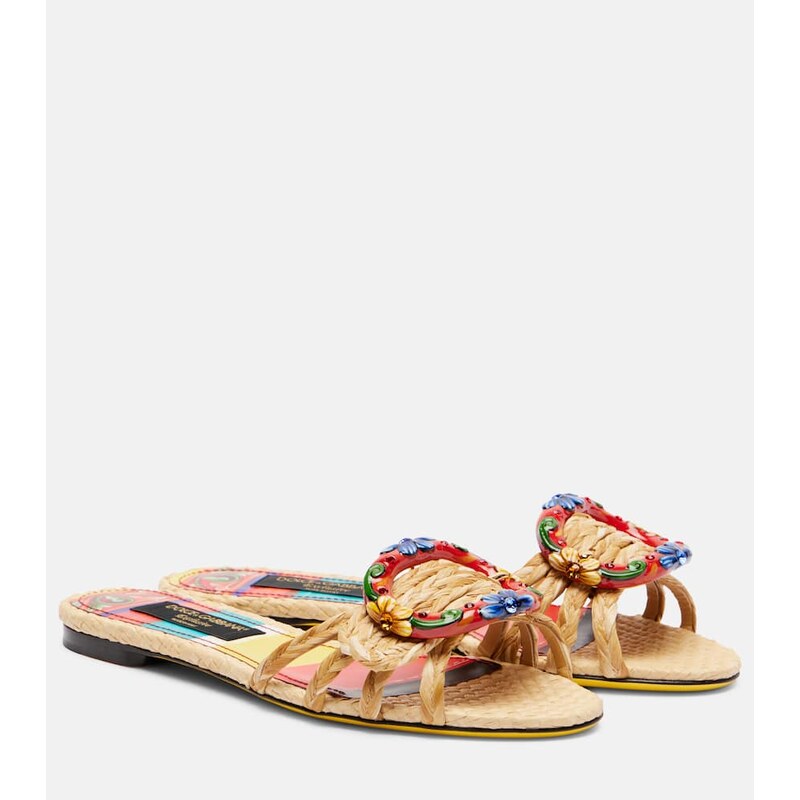 Dolce&Gabbana Taormina embellished raffia sandals