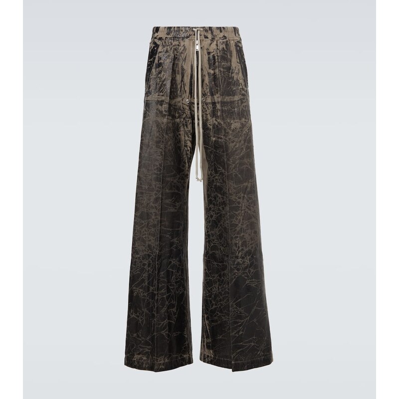 Rick Owens DRKSHDW coated cotton wide-leg pants