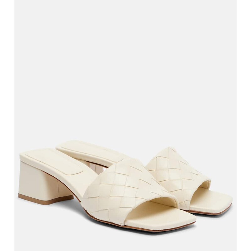 Bottega Veneta Parco 45 Intrecciato leather mules
