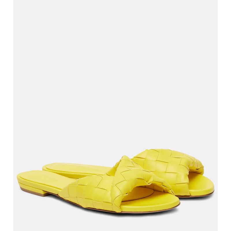 Bottega Veneta Blink Intrecciato leather slides