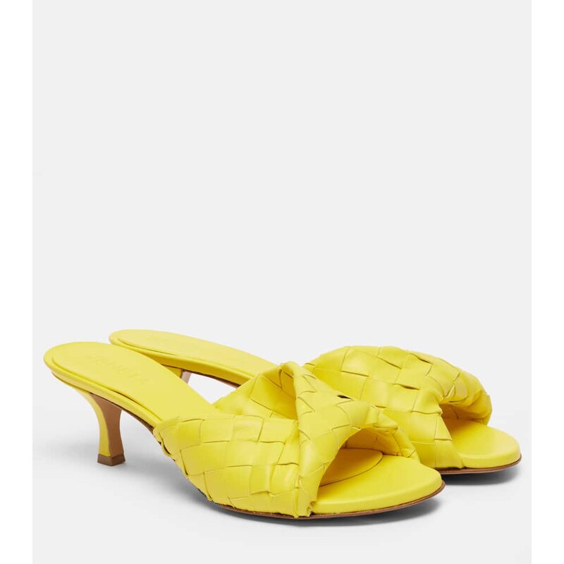 Bottega Veneta Blink 50 Intrecciato leather mules