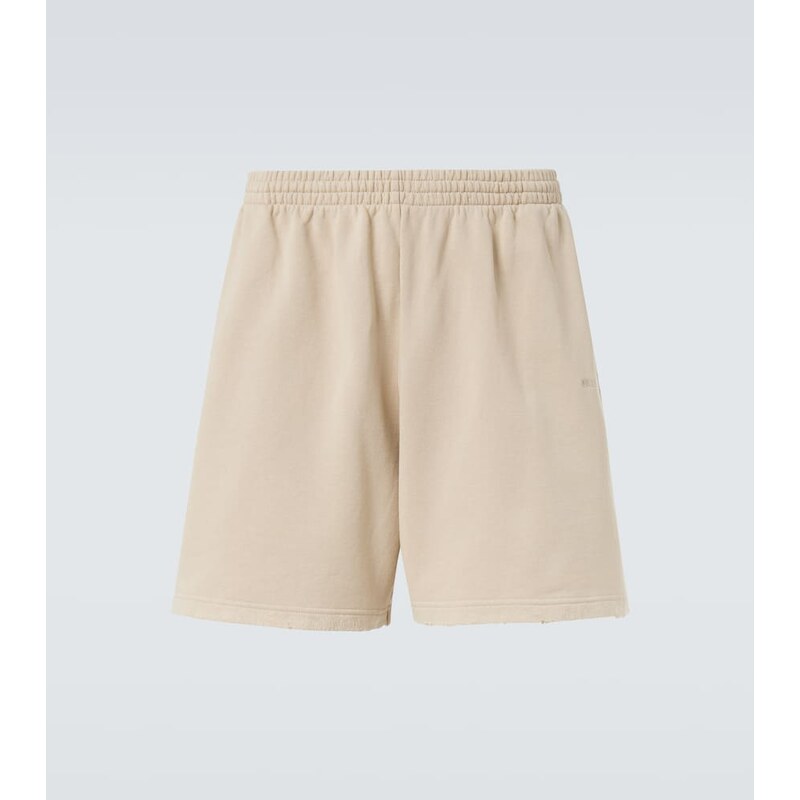 Balenciaga Back distressed logo cotton shorts