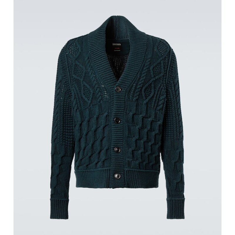 Zegna Cable-knit cashmere cardigan