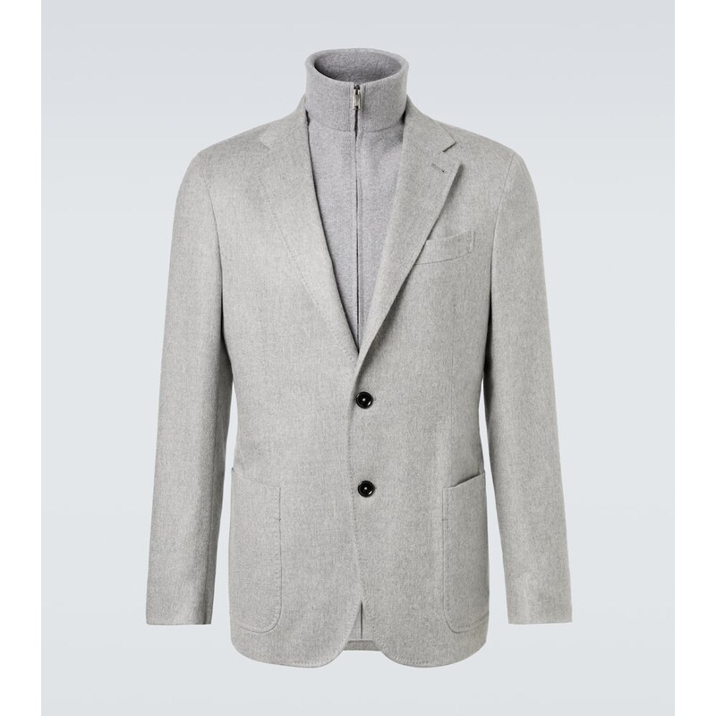 Pánský Zegna blejzer v šedi z kachničky
