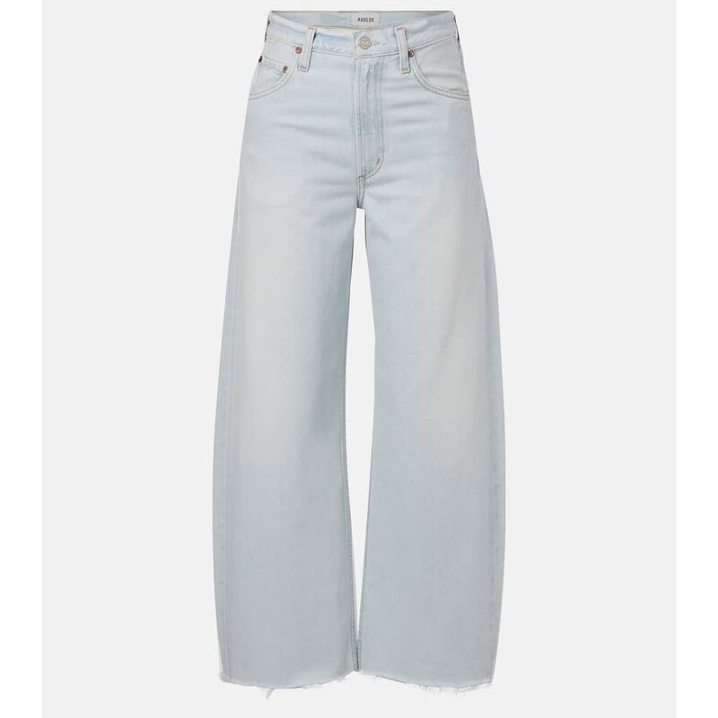 Agolde Low Curve Fray mid-rise barrel-leg jeans