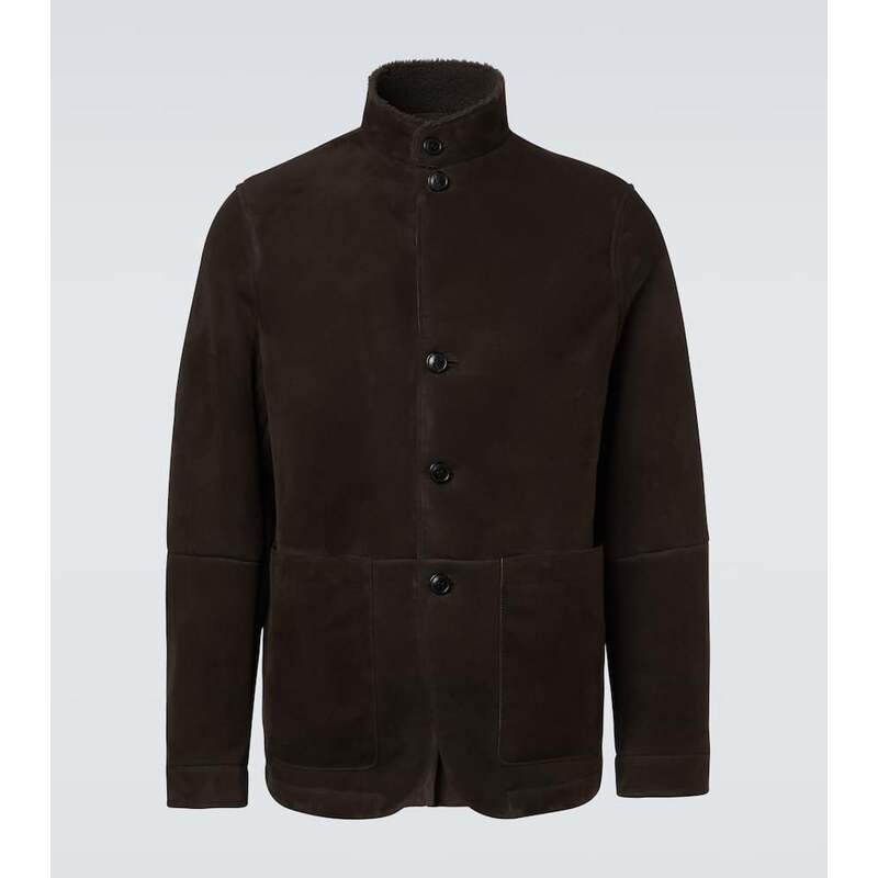 Zegna Il Conte shearling-trimmed suede jacket