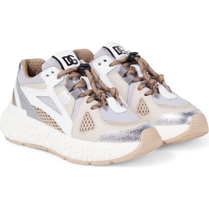 Dolce&Gabbana Kids DG leather-trimmed sneakers