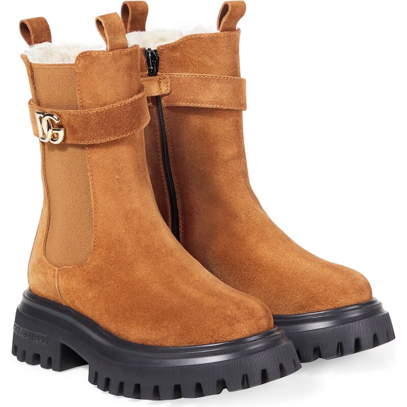 Dolce&Gabbana Kids DG leather ankle boots