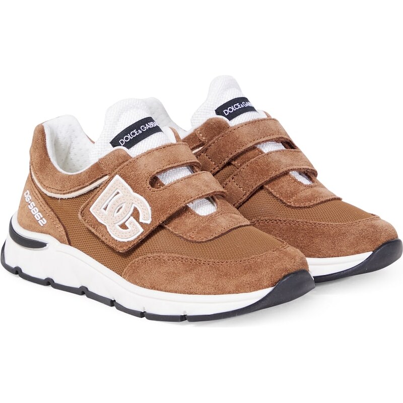 Dolce&Gabbana Kids DG Running suede and mesh sneakers