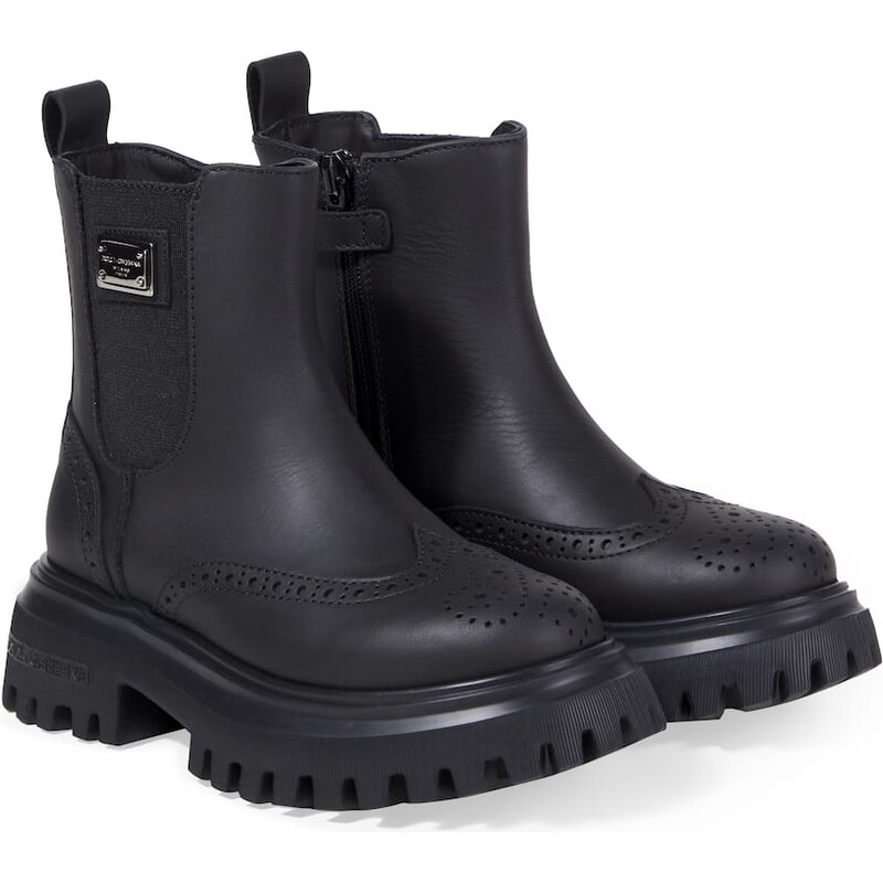 Dolce&Gabbana Kids Beatles leather Chelsea boots
