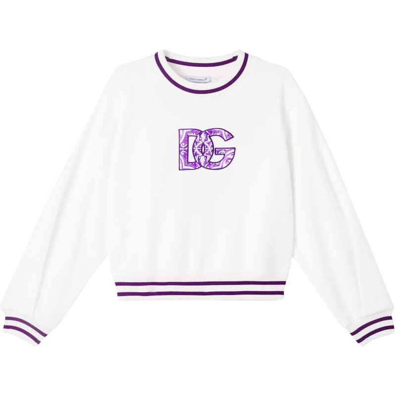 Dolce&Gabbana Kids DG Majolica cotton jersey sweatshirt