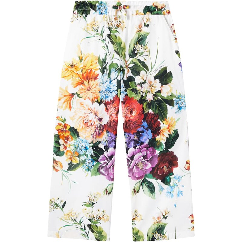 Dolce&Gabbana Kids Floral cotton poplin palazzo pants