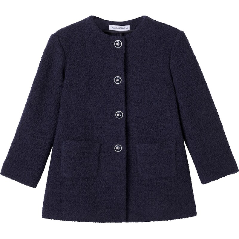 Dolce&Gabbana Kids DG wool-blend bouclÃ coat