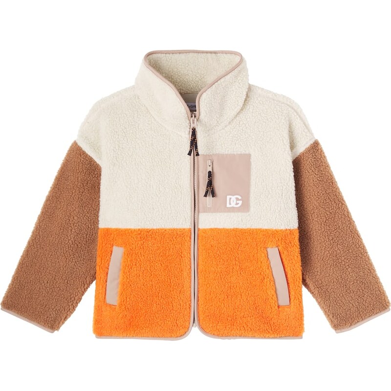 Dolce&Gabbana Kids Colorblocked logo teddy jacket