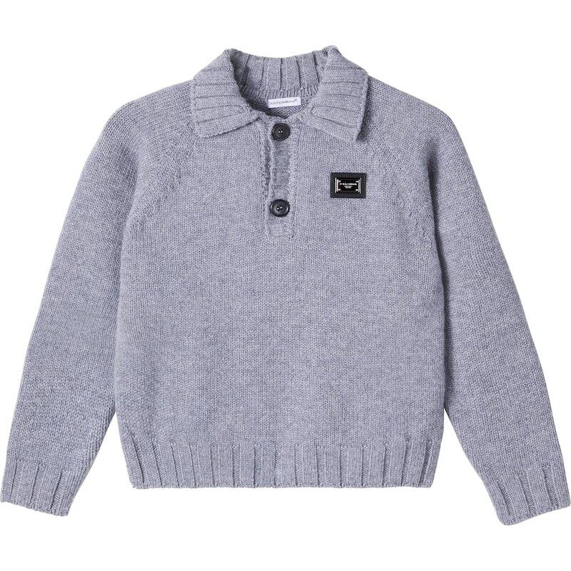 Dolce&Gabbana Kids Wool and cashmere polo sweater
