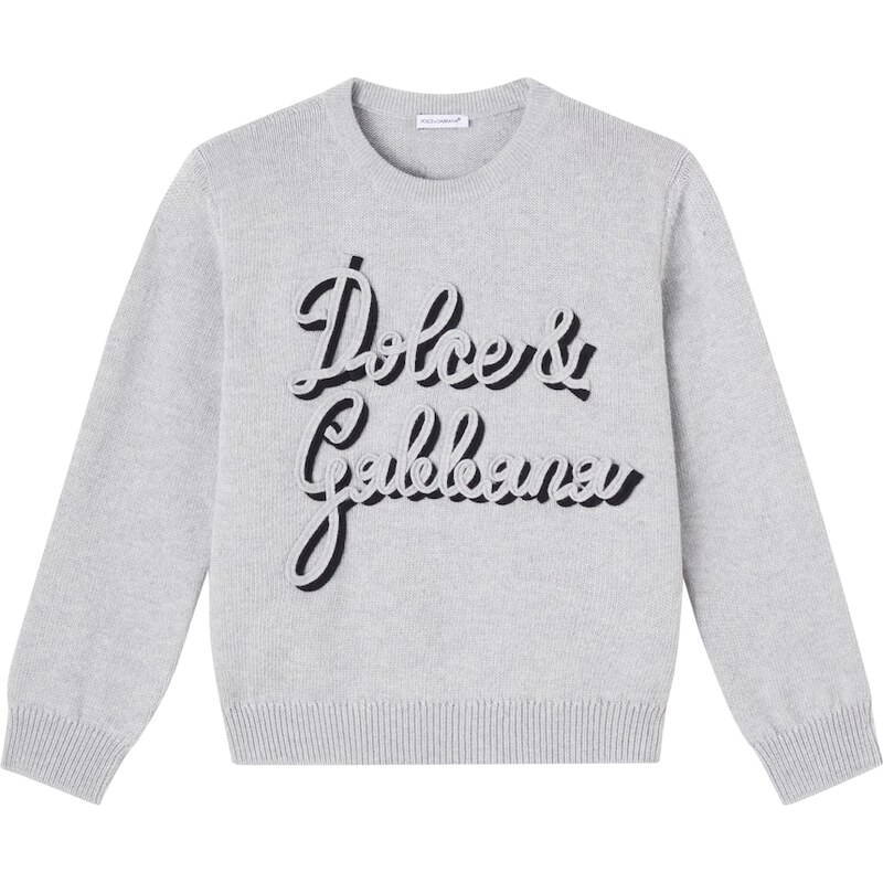 Dolce&Gabbana Kids Logo virgin wool sweater