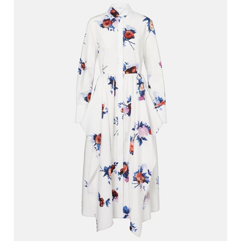 Erdem Floral cotton poplin shirt dress