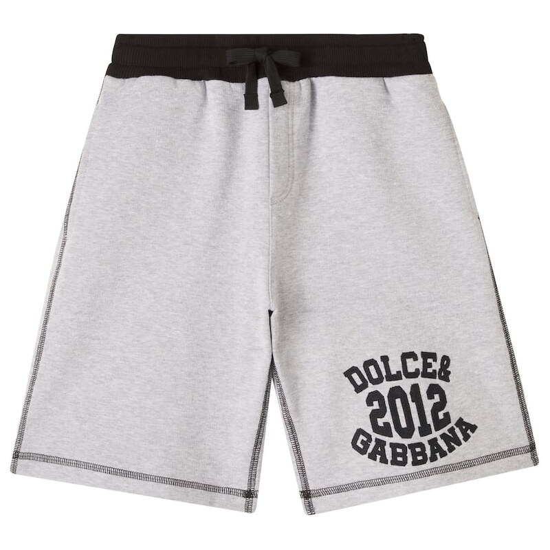 Dolce&Gabbana Kids Logo cotton fleece Bermuda shorts