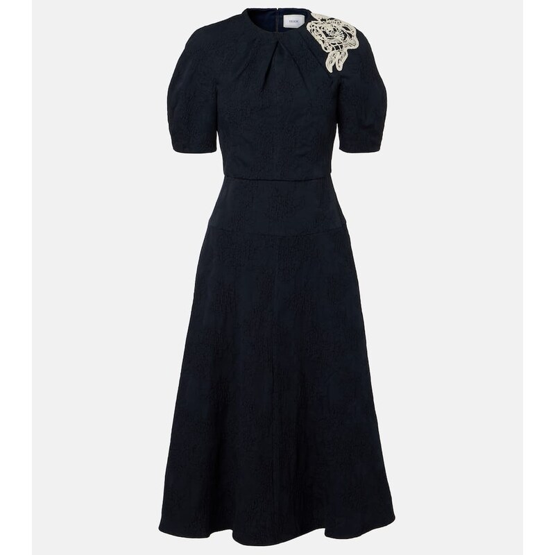 Erdem Floral cotton-blend jacquard midi dress
