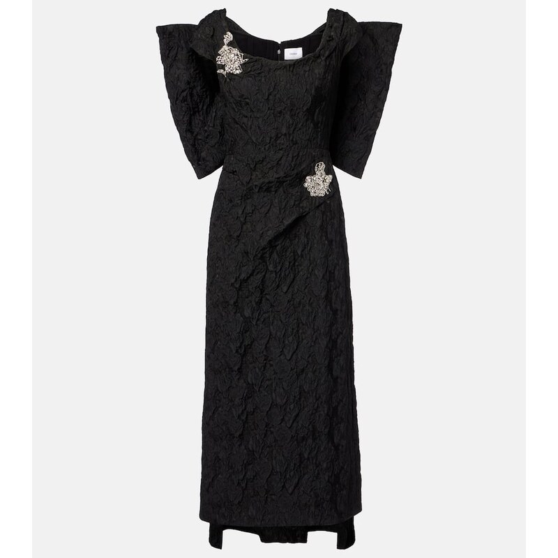 Erdem Embroidered cloque jacquard gown