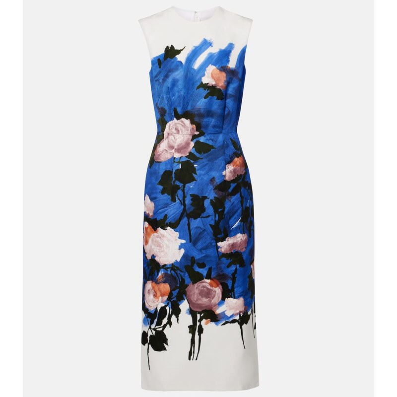 Erdem Floral cotton-blend midi dress