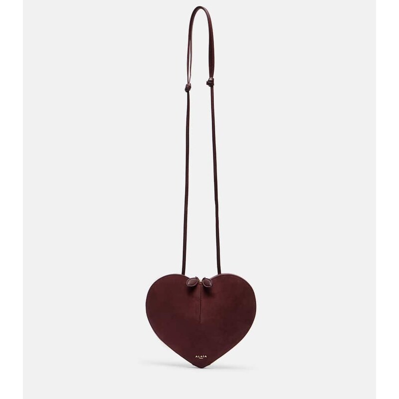 Alaïa Le Cœur suede crossbody bag