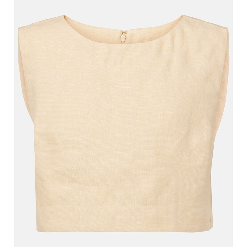 Posse Martina linen crop top