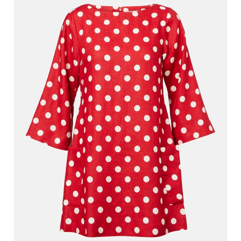 Posse Nina polka-dot linen minidress