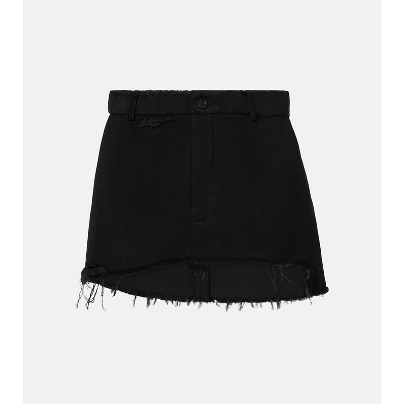 Balenciaga Distressed denim miniskirt