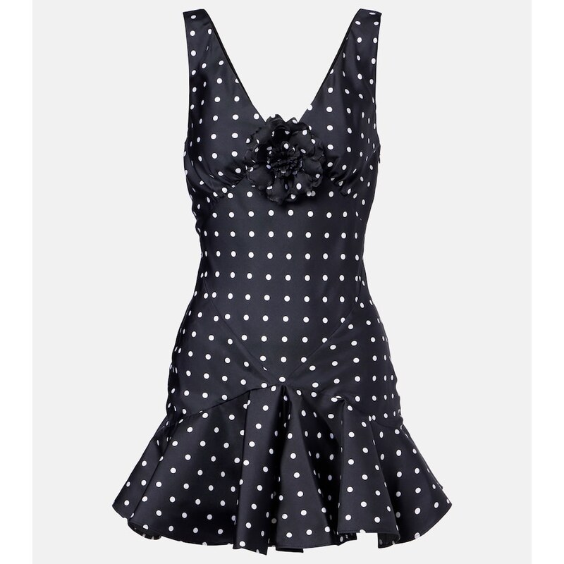 Rodarte Polka-dot silk twill minidress