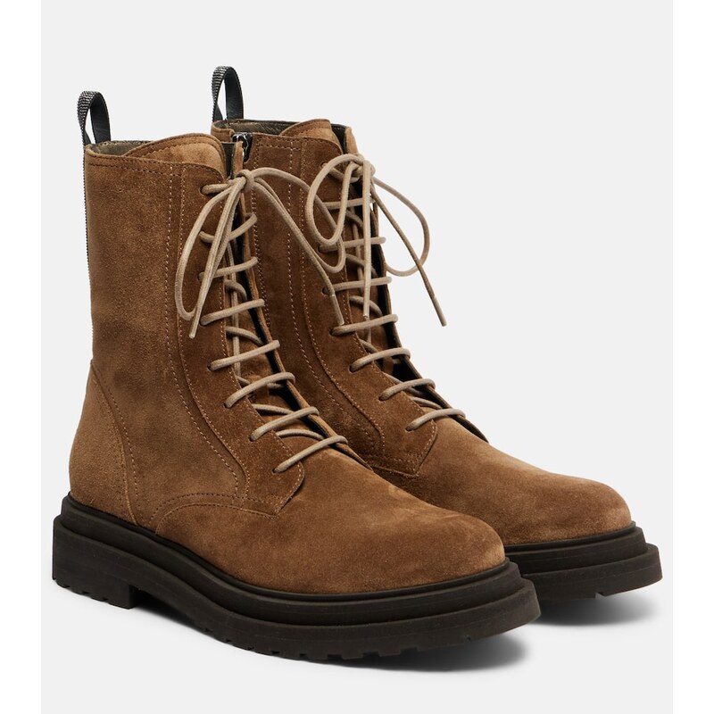 Brunello Cucinelli Suede combat boots