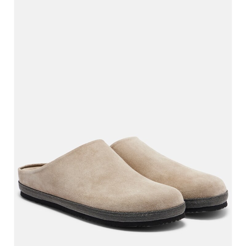 Brunello Cucinelli Monili suede clogs