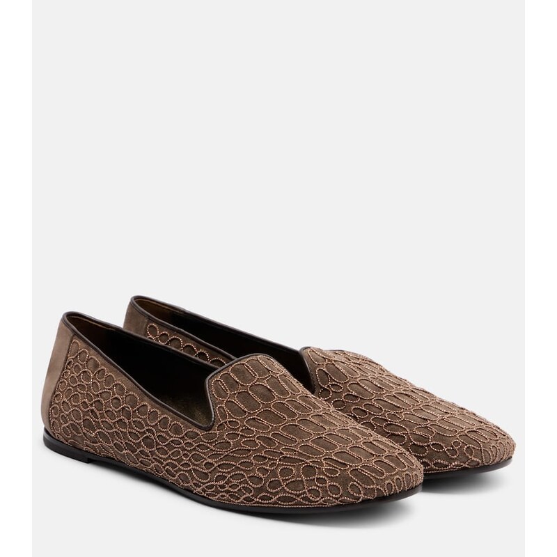 Brunello Cucinelli Embellished suede loafers