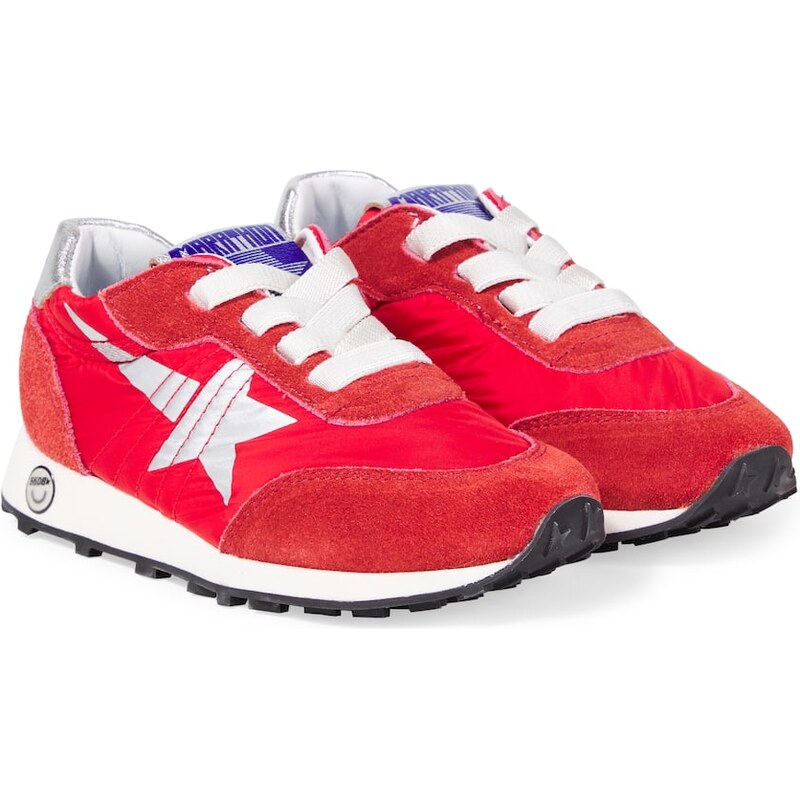 Golden Goose Kids Running Marathon suede-trimmed sneakers