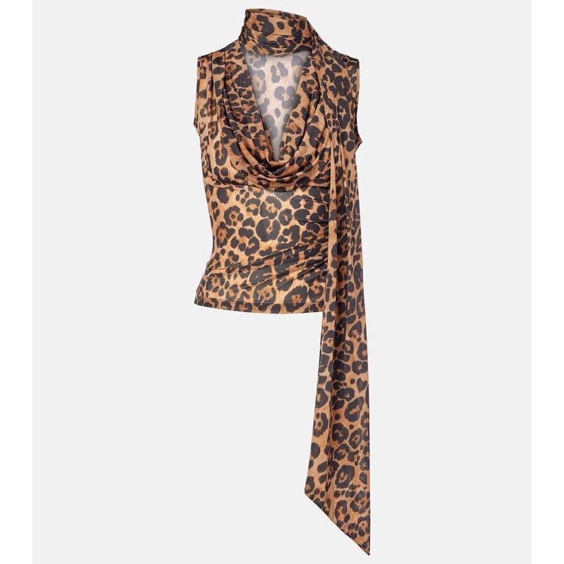 Blumarine Leopard-printed jersey top