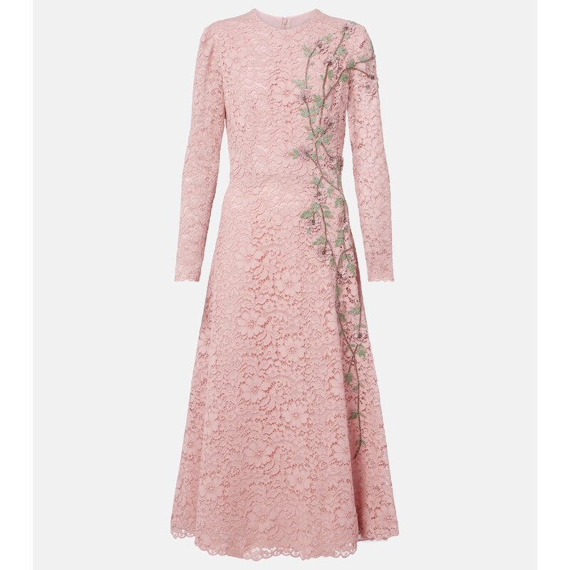 Costarellos Marlena embroidered lace midi dress