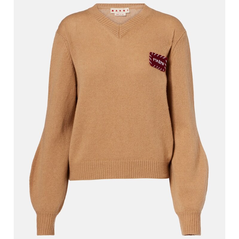 Marni Patch-appliquÃ cashmere sweater