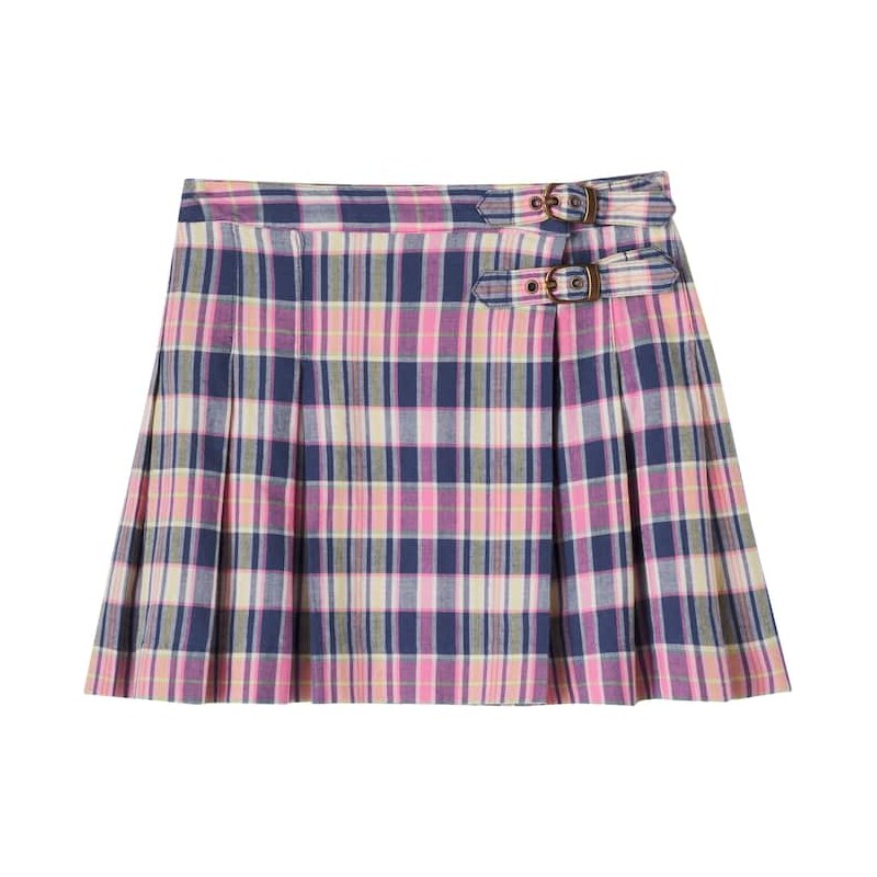 Polo Ralph Lauren Kids Plaid pleated cotton skirt