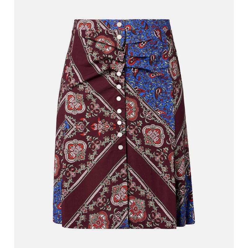 Rabanne Gathered paisley printed miniskirt