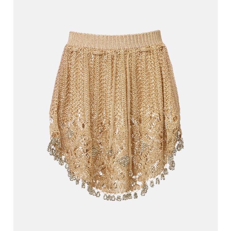 Rabanne Crochet embellished lamÃ miniskirt