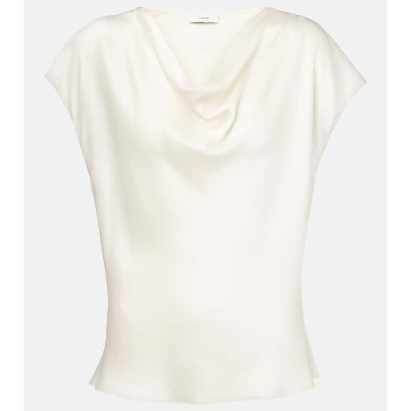 Vince Draped silk satin top