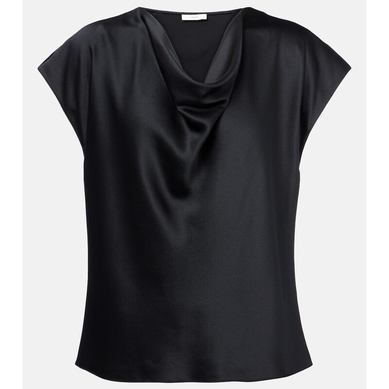 Vince Draped silk satin top