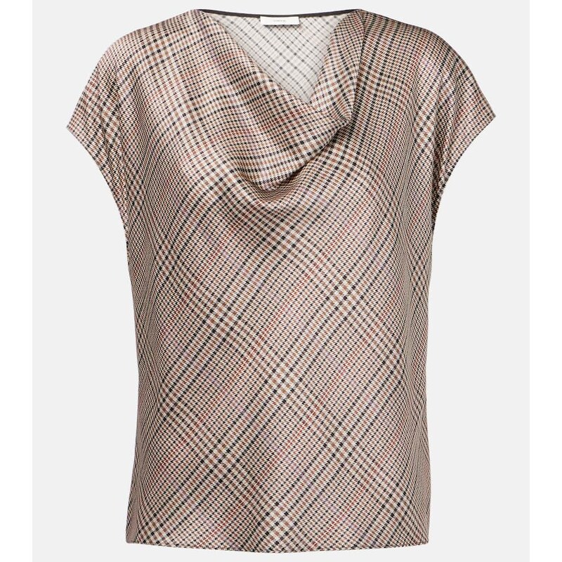 Vince Houndstooth silk top
