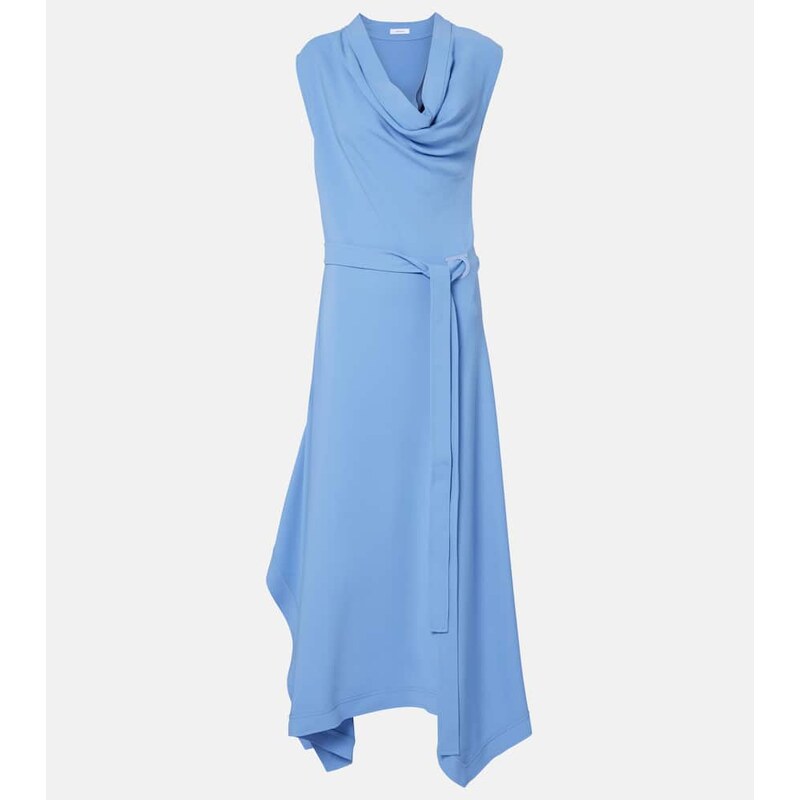 Ferragamo Gancini draped asymmetric cady maxi dress